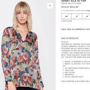 🥵‼️Price DROP‼️🥵EQUIPMENT Women's Small Sonny Silk PJ Top